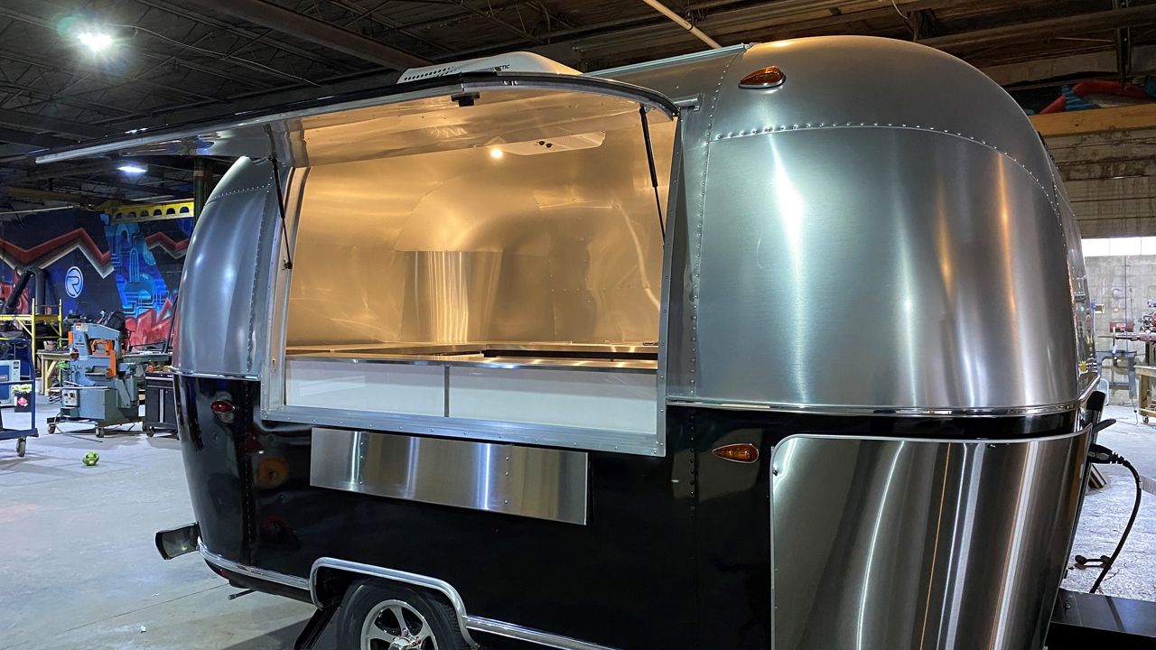 The trailer built by Rockerbuilt for Please & Thank You will make its debut at Thunder Over Louisville. (Spectrum News 1/Ashley N. Brown)