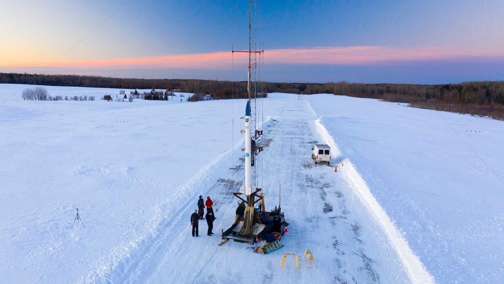 BluShift Aerospace prepares a test launch, Jan. 31, 2021, at the former Loring Air Force Base in Limestone, Maine. Currently the company is working toward its next suborbital launch and plans to expand into the orbital and small satellite services markets in the future. (Lindsay Becker/bluShift Aerospace via AP)