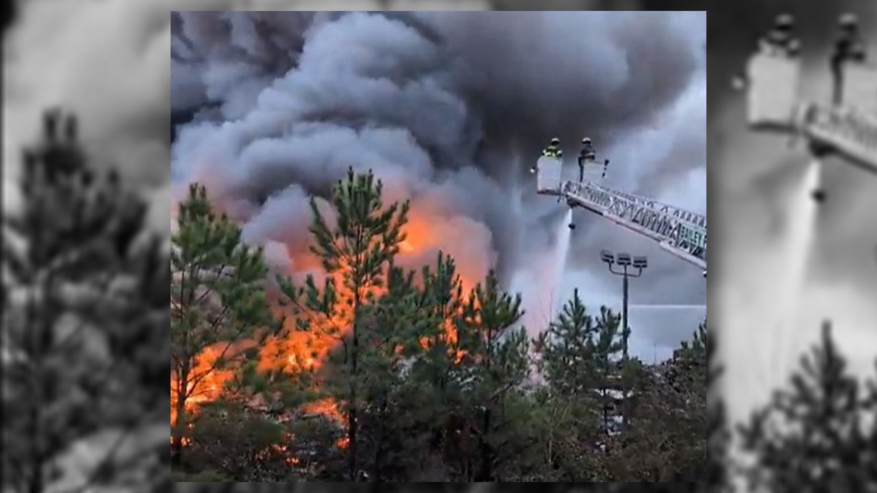 City officials shared video of the fire Thursday morning. 