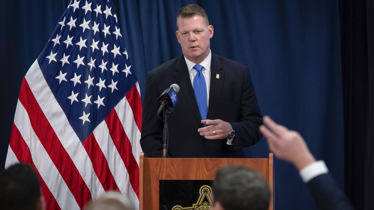 Ronald Rowe Jr., acting director of the U.S. Secret Service, speaks to journalists at the agency's headquarters in Washington, Friday, Sept. 20, 2024. (AP Photo/Ben Curtis, Pool)