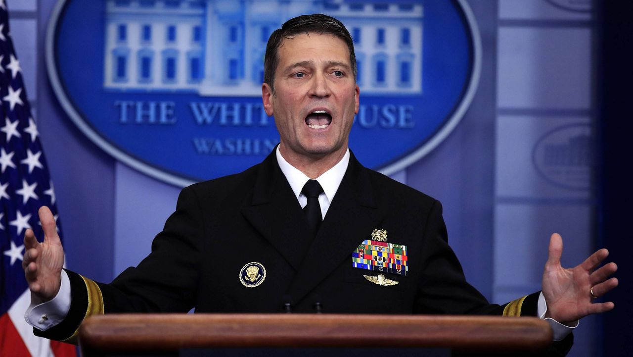 Then-White House physician Dr. Ronny Jackson speaks to reporters during a White House press briefing on Jan. 16, 2018. (AP Photo/Manuel Balce Ceneta, File)
