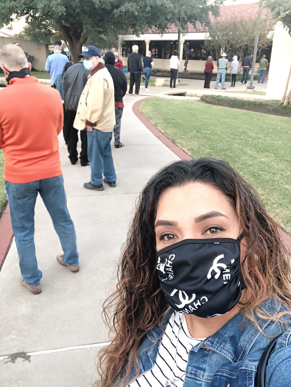 Rosie Davis waits in line to vote (photo credit: Rosie Davis)