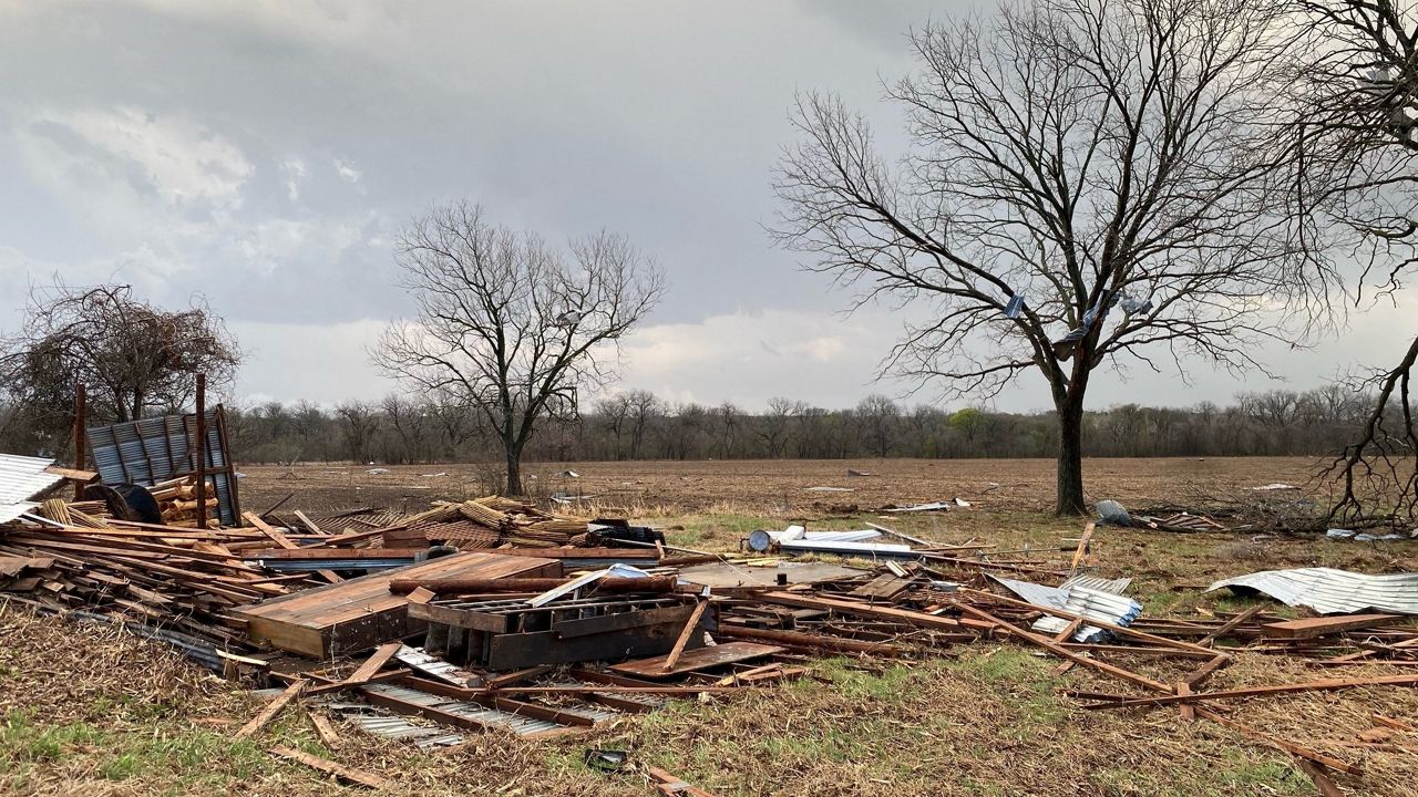 Storm damage near Round Rock, Texas. (Spectrum News 1/Dylan Scott)