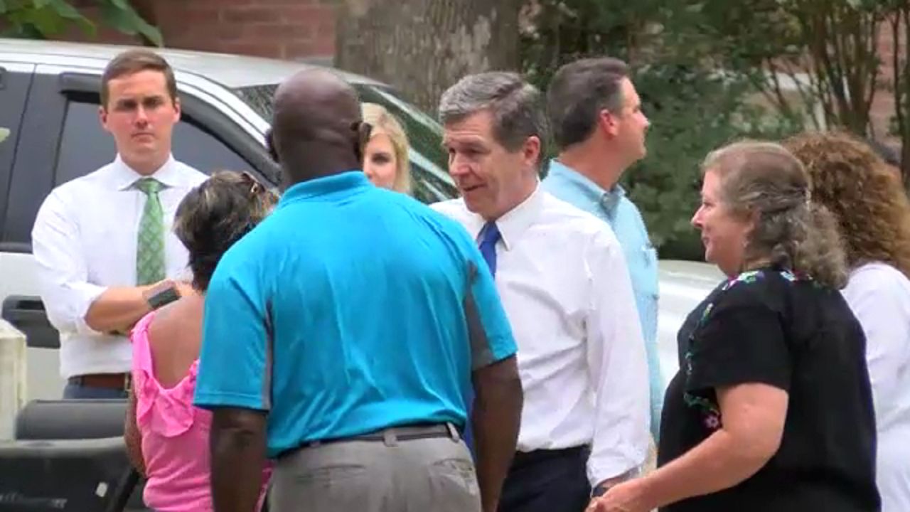 Gov. Roy Cooper meets with Mecklenburg County Citizens affected by the flooding 