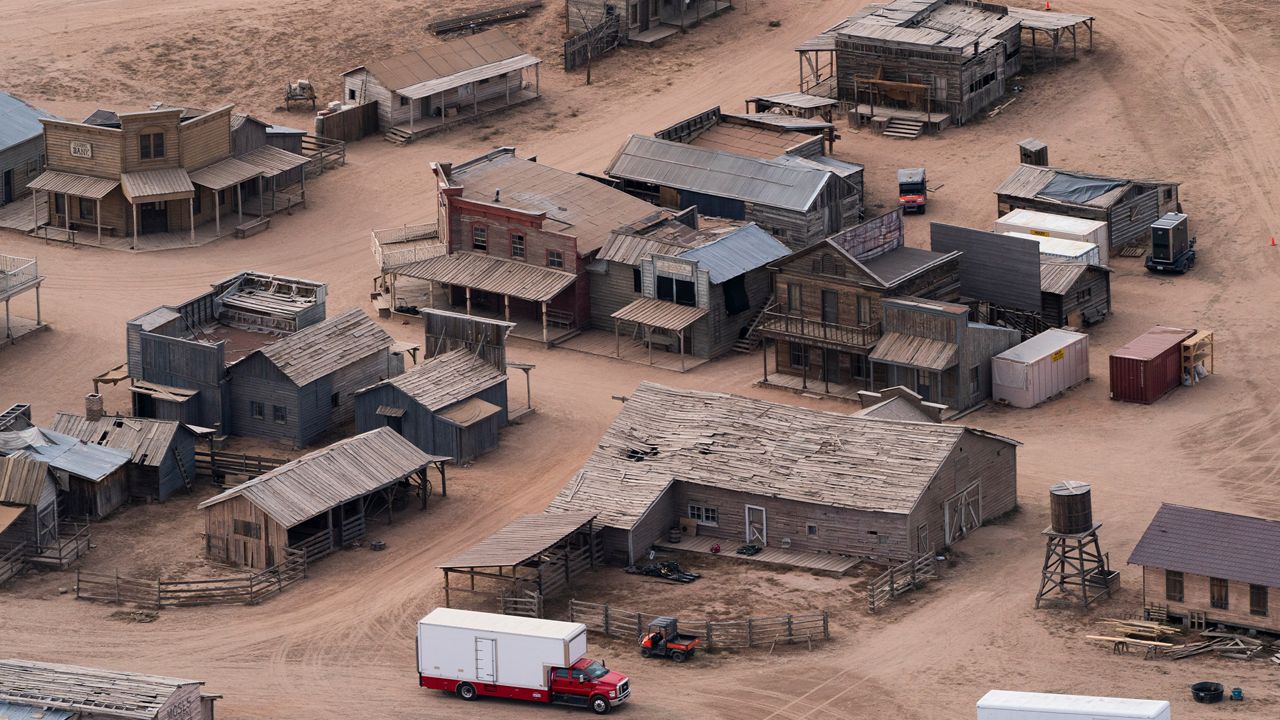 The Bonanza Creek Ranch, where the film "Rust" was being filmed, appears in Santa Fe, N.M. on Oct. 23, 2021. (AP Photo/Jae C. Hong, File)