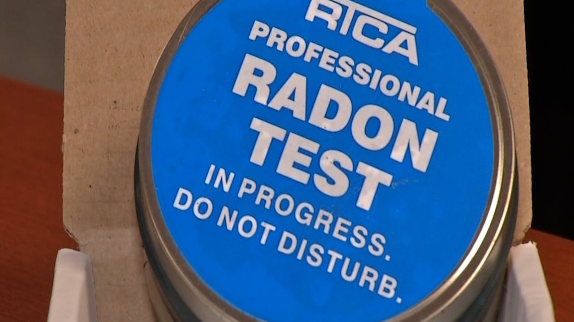 Radon test warning.