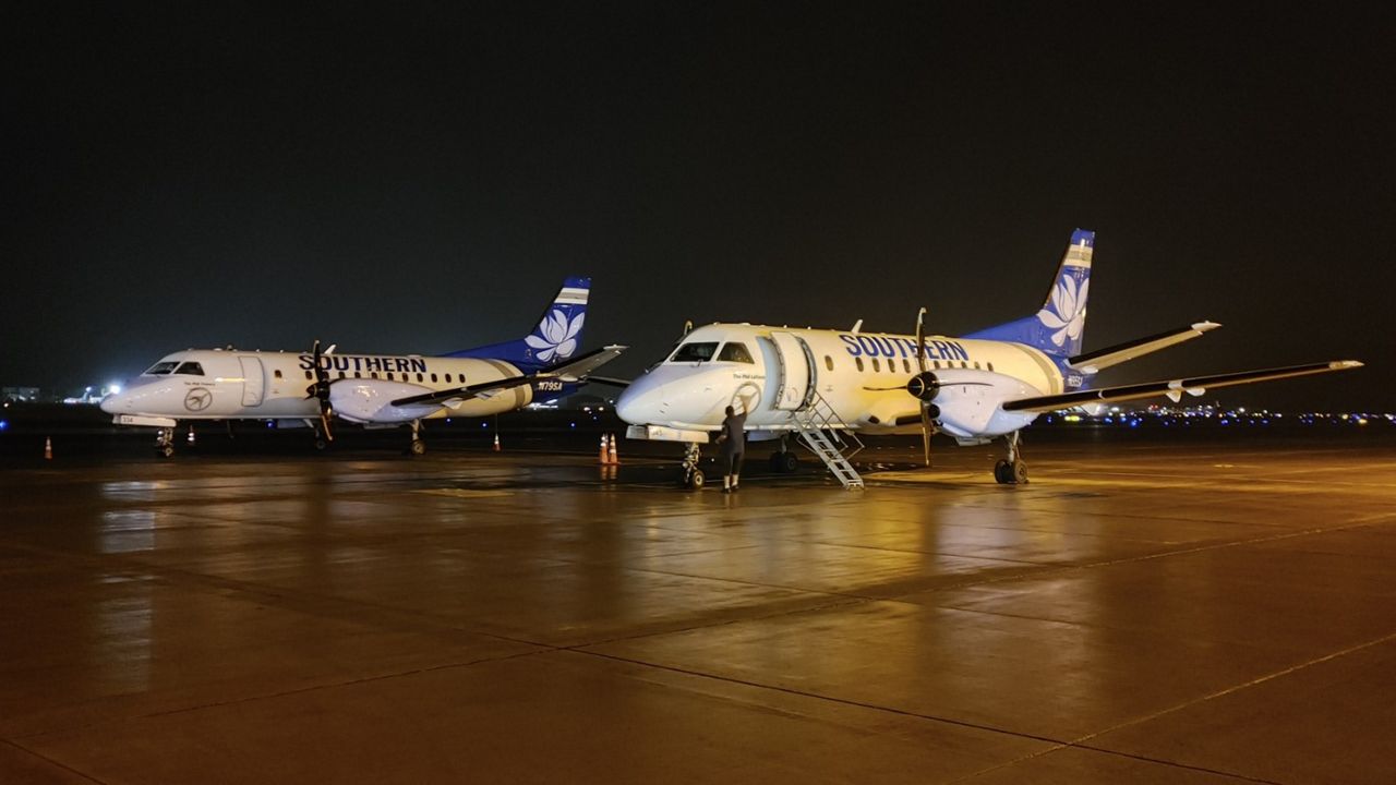 Two Saab 340 aircrafts. (Photo courtesy of Mokulele Airlines)