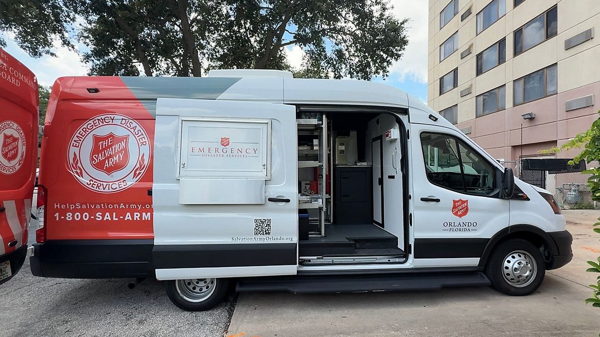 Salvation Army's disaster response vehicles are still in Orlando, but officials say they are ready to leave if they are deployed to help victims of flooding in Texas. (Spectrum News)