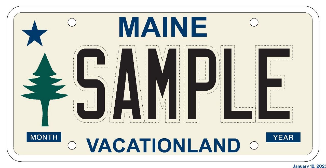 The proposed design for Maine's new standard license plate. (Contributed image)