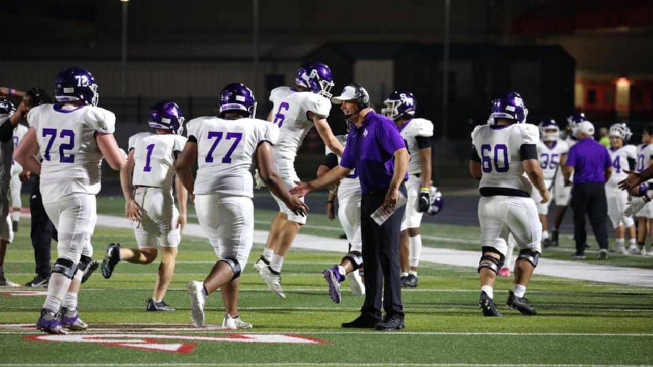 The San Marcos High School football team during a game. (San Marcos Rattler Football Facebook) 