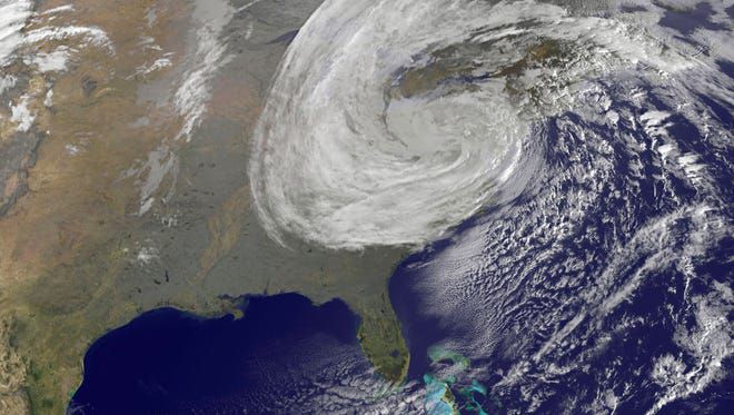 Satellite image of Sandy. (NOAA)