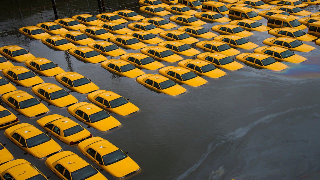 taxis Sandy flooding