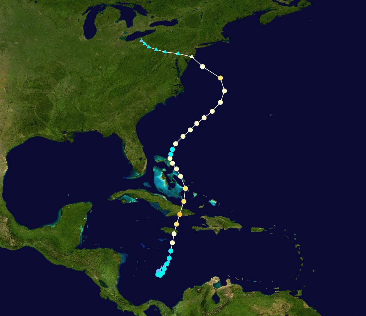 2012 track of Superstorm Sandy (NOAA)