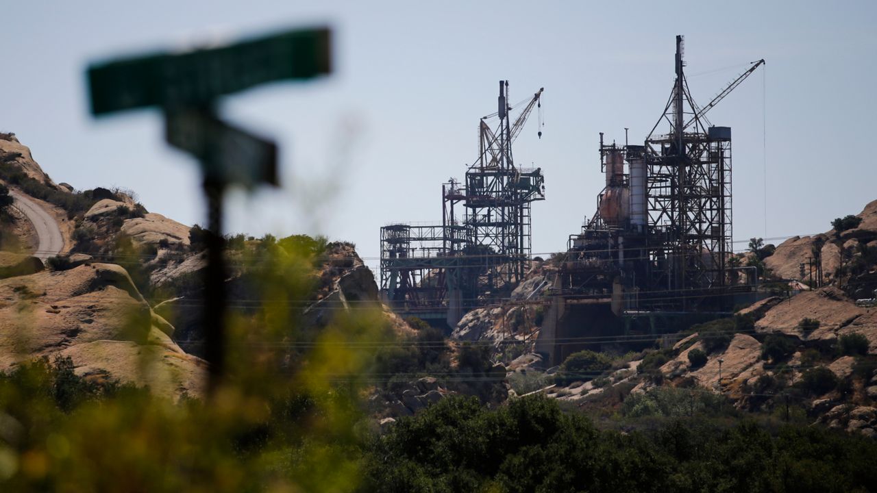 The Coca test stand is seen at the Santa Susana Field Laboratory on Thursday, July 25, 2013, in Simi Valley, Calif. Before Santa Susana became known as a polluted eyesore, it roared with the noise and glow of engine tests. (AP Photo/Jae C. Hong)