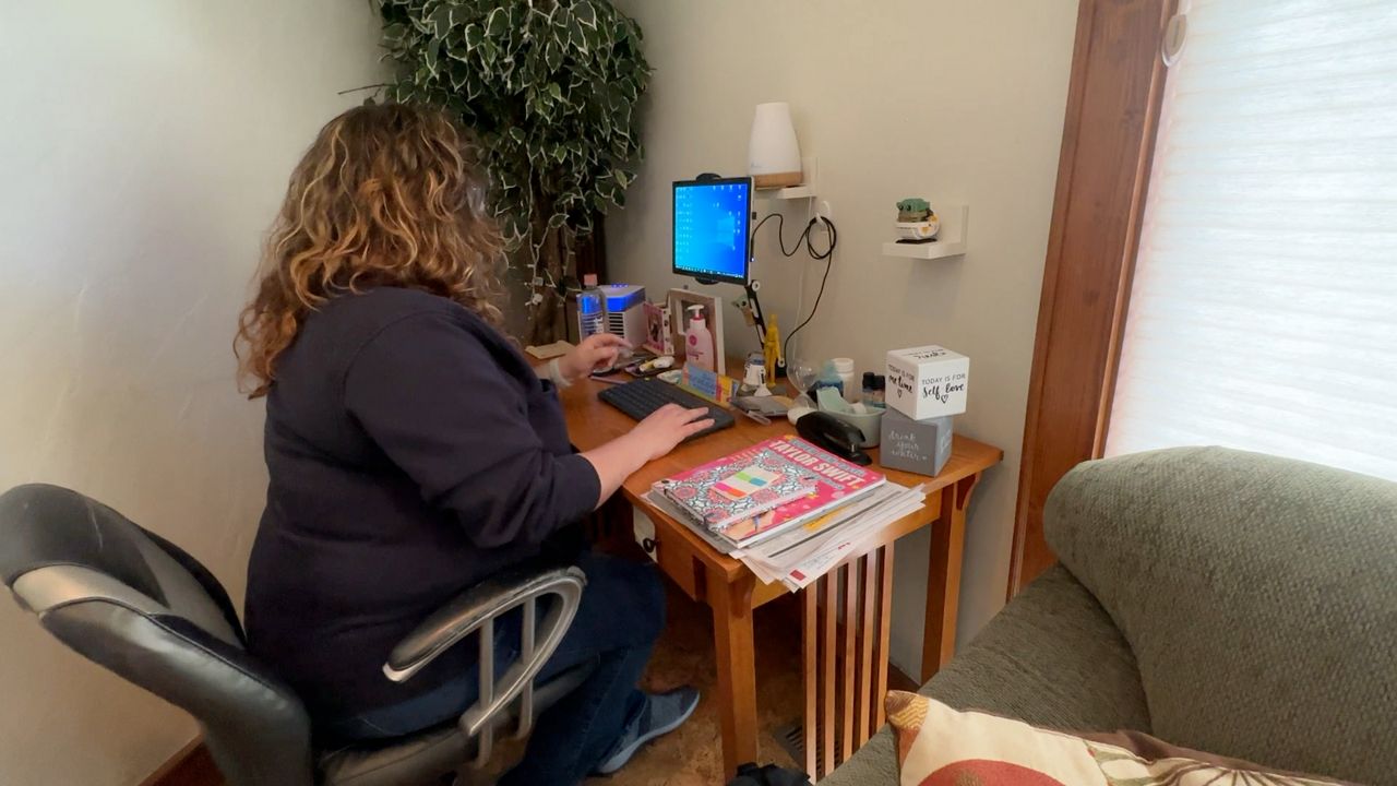 Saralynn Brown works as a mental health clinician for Responder Support Services in Boone. (Spectrum News 1/Rose Eiklor)