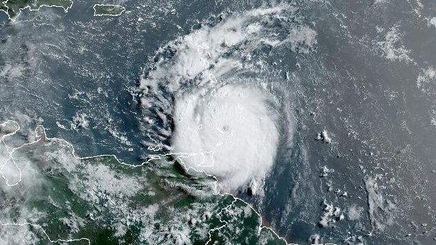 A satellite image of Beryl. (Credit: National Oceanic and Atmospheric Administration)