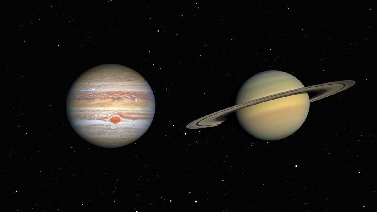 Jupiter and Saturn will align 0.1 degree apart Monday, December 21st.