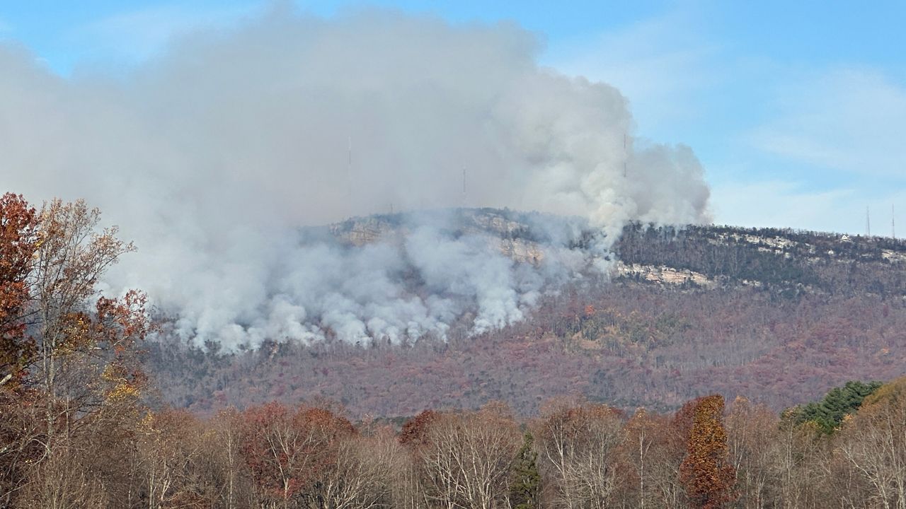 The Sauratown Mountain Fire has grown to almost 150 acres, officials said. (Spectrum News 1/Randall Maynard)