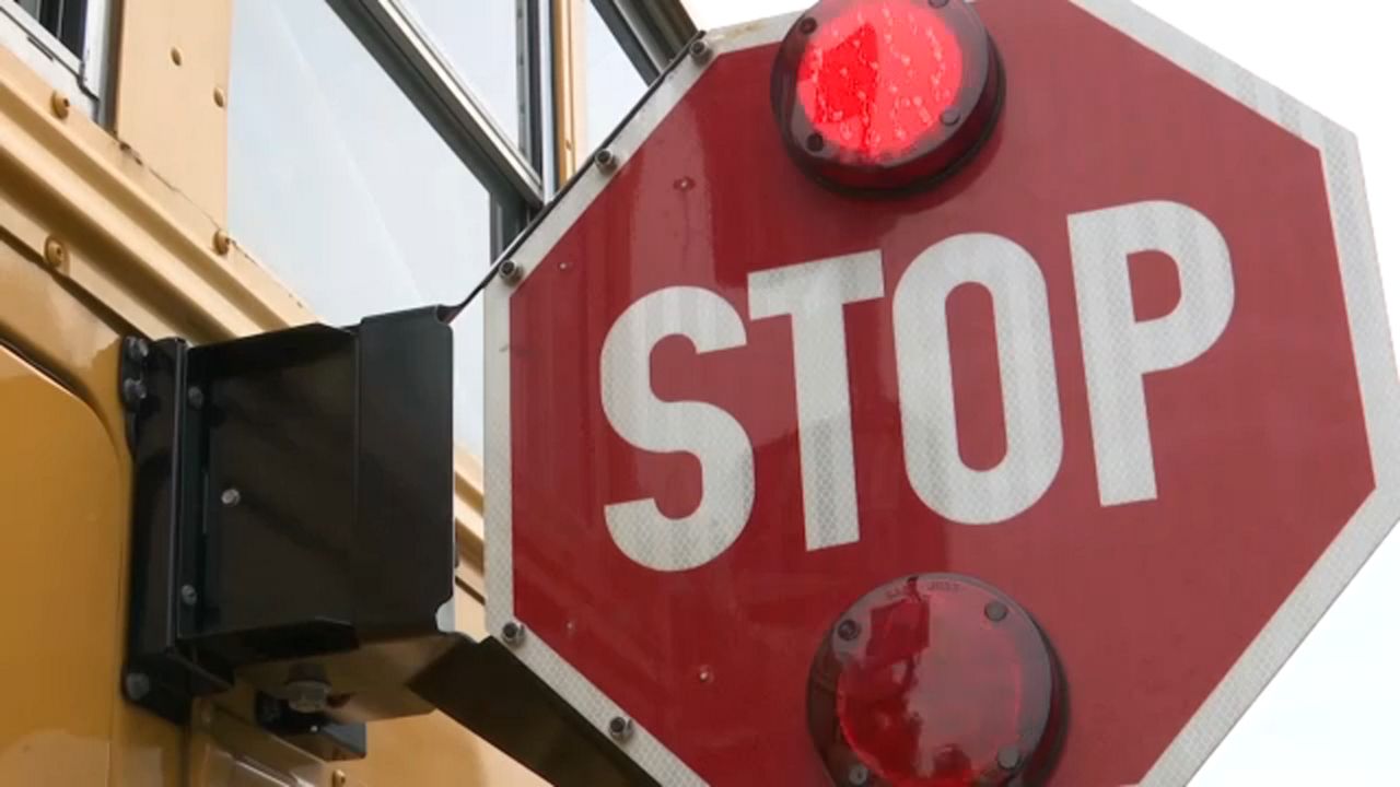 School bus with stop sign extended (file photo)