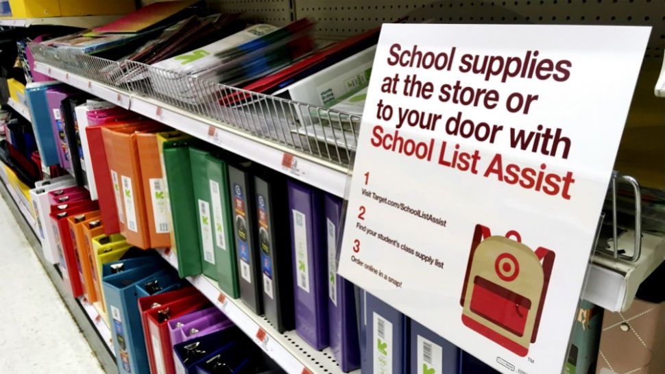 School supplies are displayed in a store. (AP Photo/Elise Amendola)