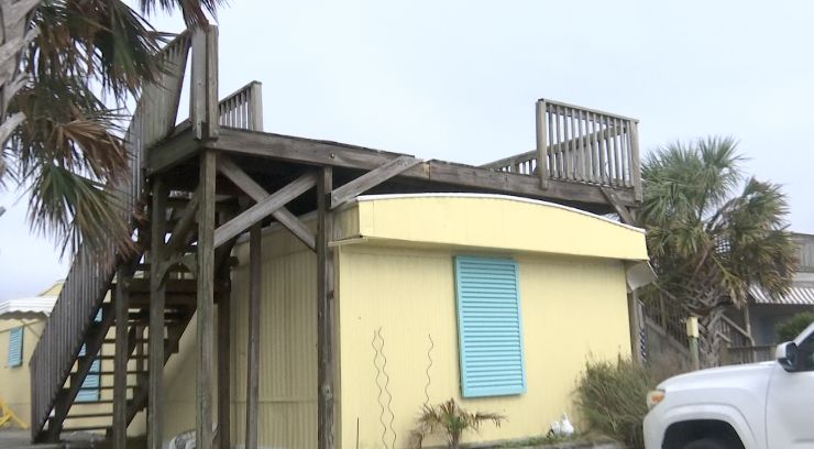 Atlantic Beach home suffers damages from Tuesday morning's tornado.