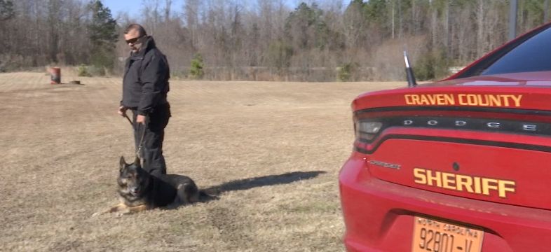 Craven County K-9 handler and his dog, Titan