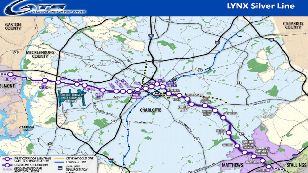 Light Rail Charlotte Lynx Map