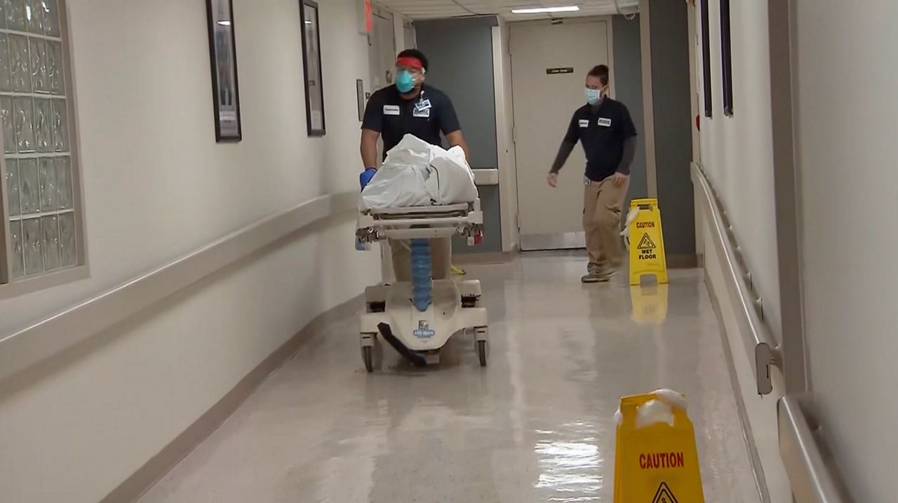Hospital staff wearing masks.