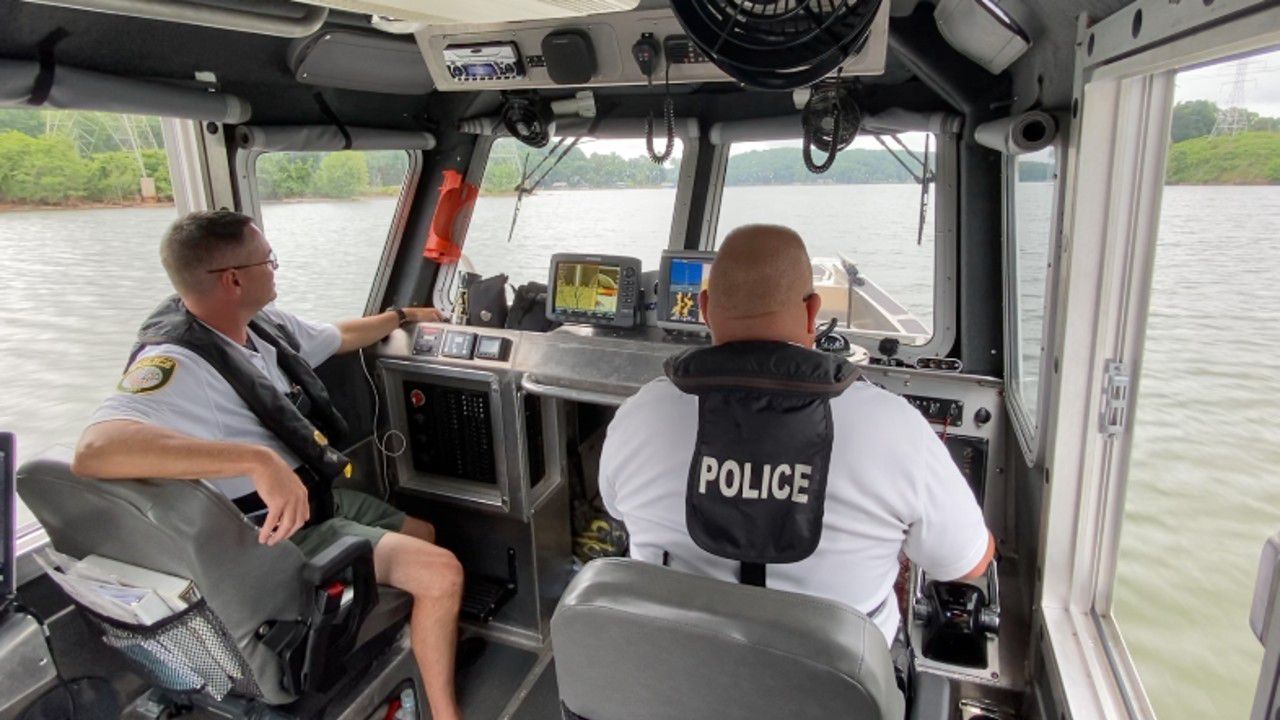 image of police in boat