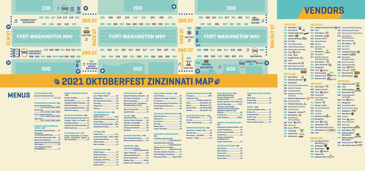 Oktoberfest Map (Provided by Cincinnati USA Regional Chamber)