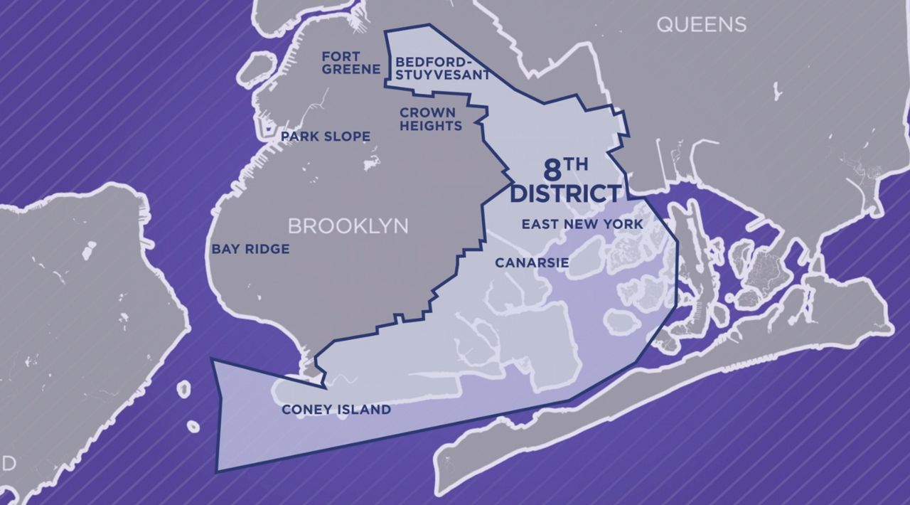 Rep. Hakeem Jeffries' Brooklyn district. (NY1 graphic)