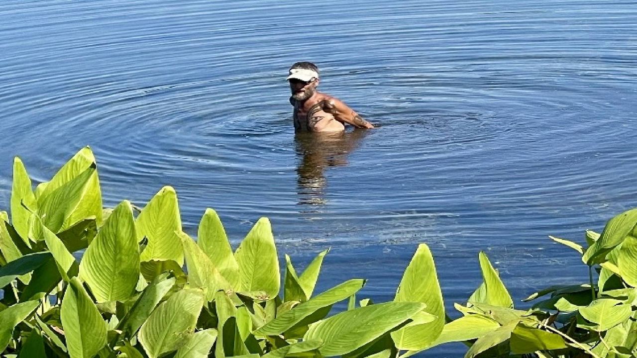 Park visitor Derek Erskin, 37, said he took this photo of Sean McGuinness, 47, in Taylor Lake just two weeks before the Largo transient man was found. (Photo: Derek Erskin)