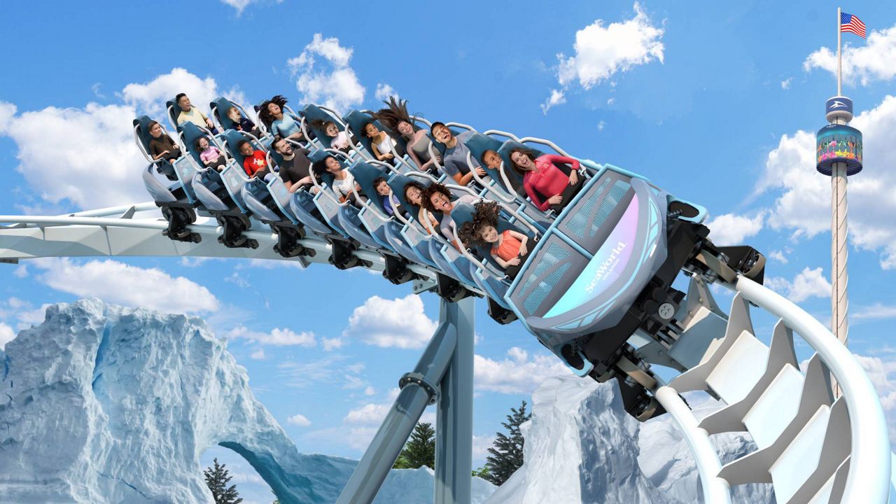 Penguin Trek, SeaWorld Orlando's newest family launch coaster, features speeds of up to 43 mph and a series of twists and turns. (Artist Rendering Courtesy: SeaWorld Orlando)