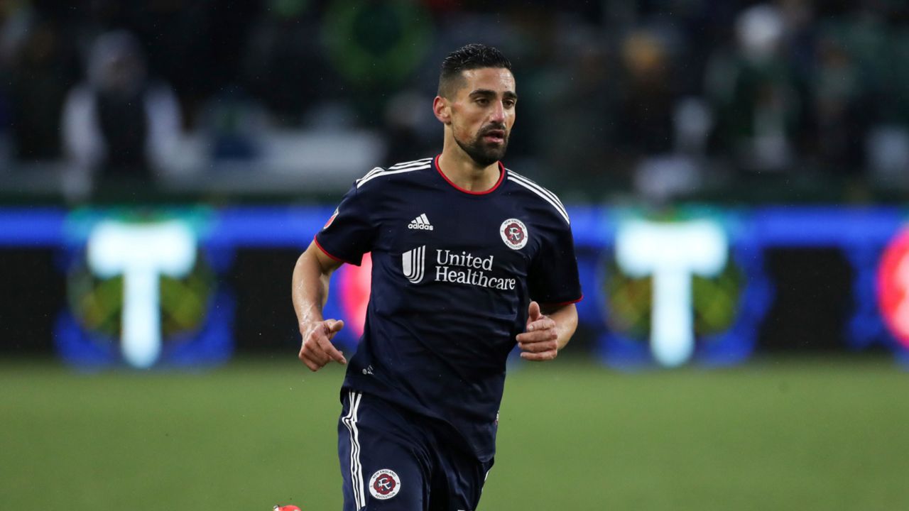New England Revolution midfielder Sebastian Lletget plays during the first half of an MLS soccer match against the Portland Timbers, Saturday, Feb. 26, 2022, in Portland, Ore. 