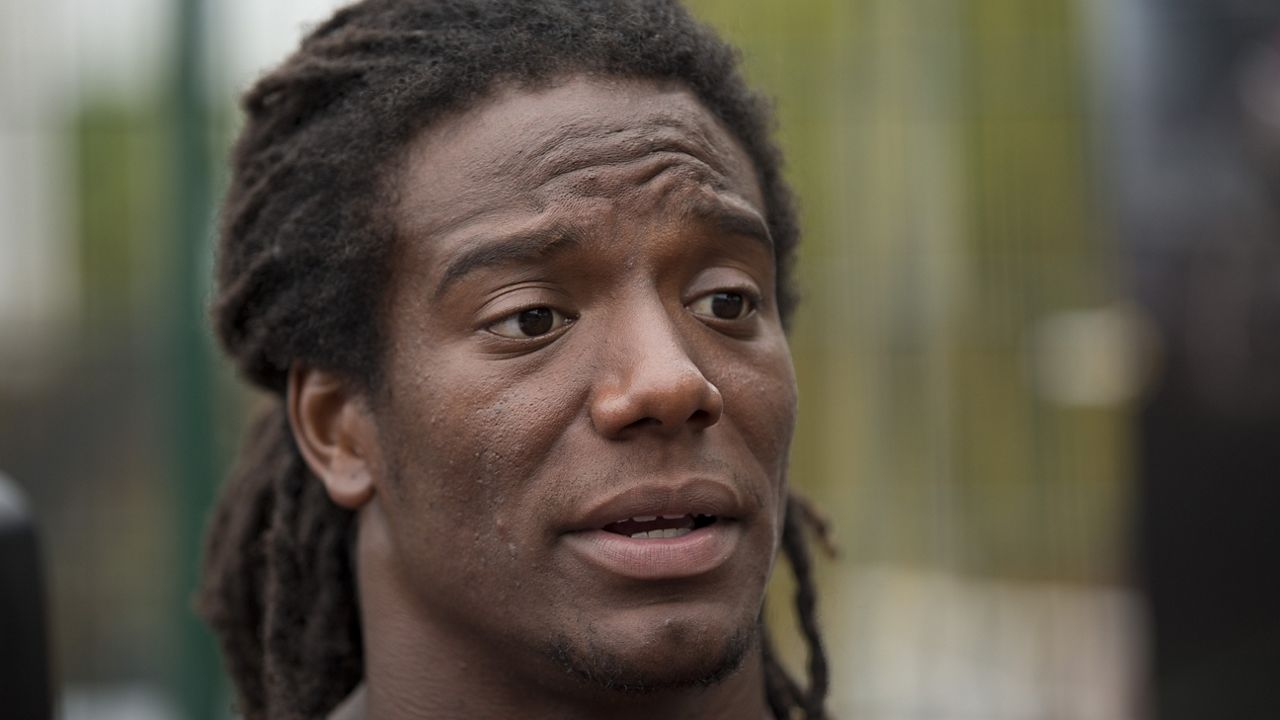 Jacksonville Jaguars safety Sergio Brown speaks during an NFL event for kids in south London on July 15, 2015. (AP Photo/Matt Dunham, File)