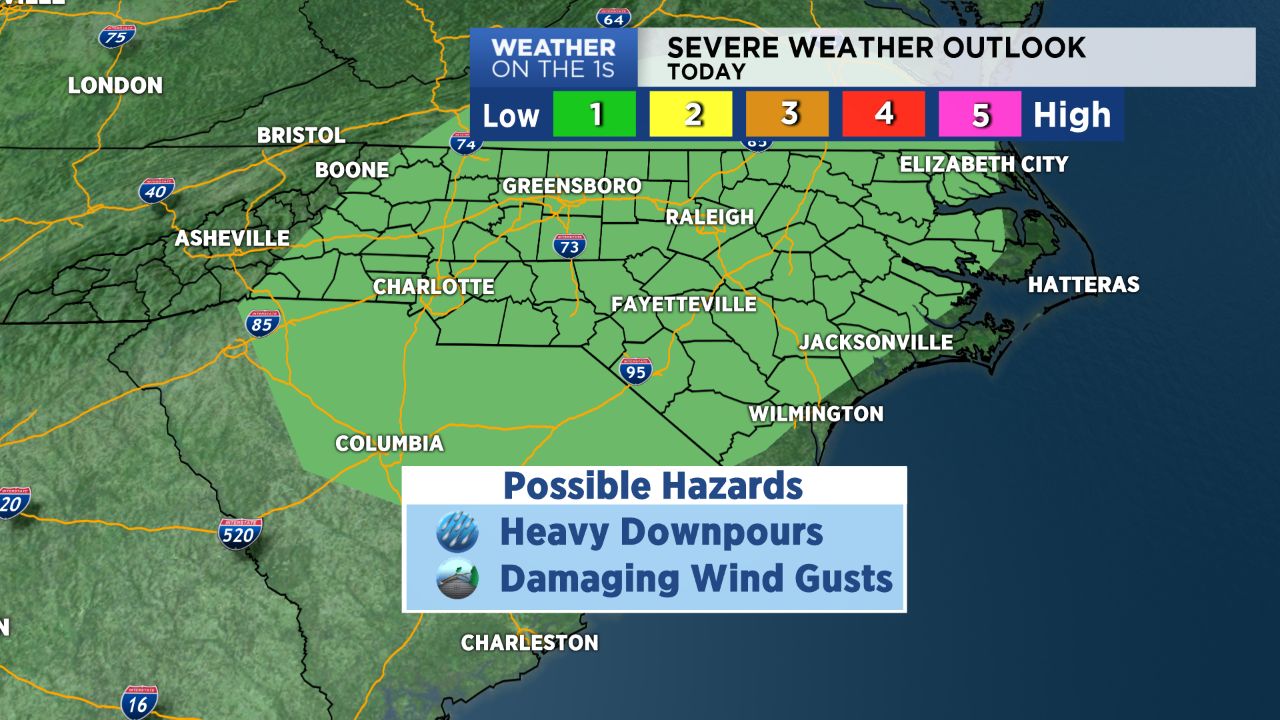 Severe Storms Possible For North Carolina Sunday