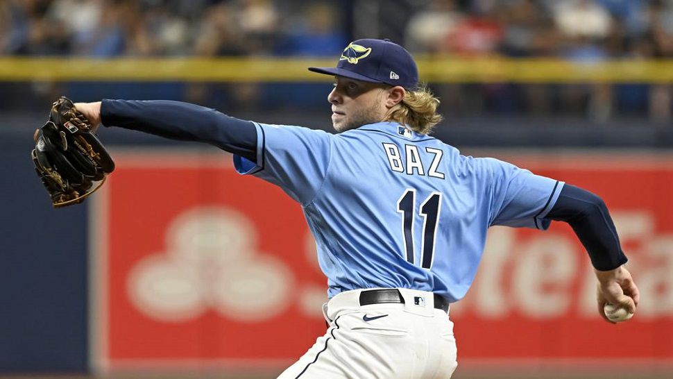 Tampa Bay Rays' JT Chargois pitches to the Toronto Blue Jays