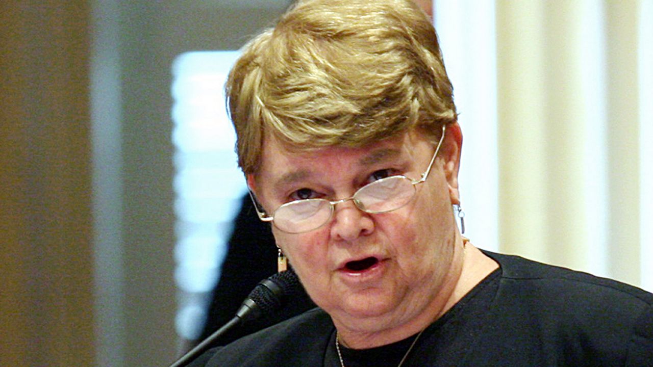 In this Aug. 31, 2008, file photo, state Sen. Sheila Kuehl, D-Santa Monica, speaks on the floor of the Capitol in Sacramento, Calif. (AP Photo/Steve Yeater, File)