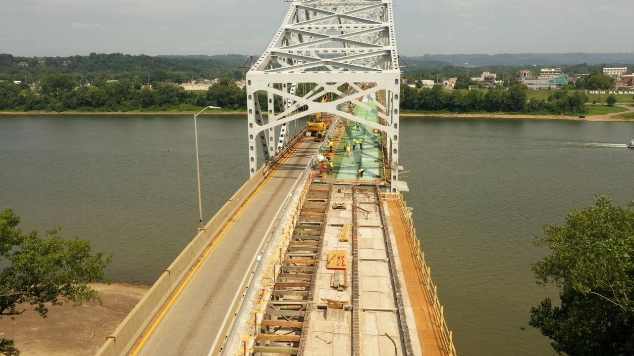 The Sherman Minton Bridge connecting Kentucky and Indiana remains closed