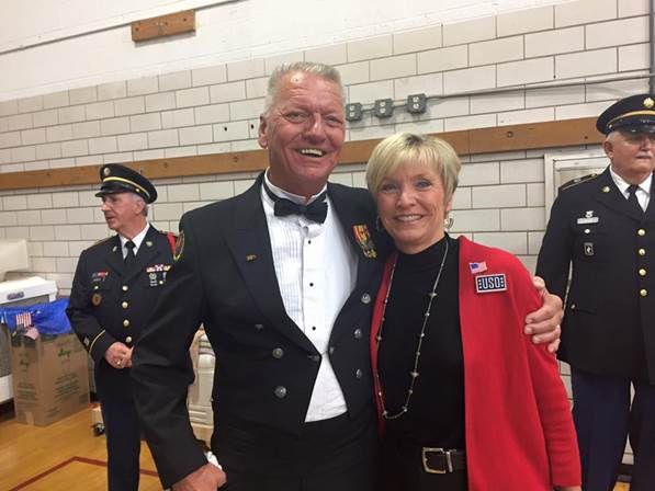 Sherry Ems (R) poses with Sherry Ems (R) poses with her brother, Jerry Rowland, who served in the Navy during the Vietnam War. Ems' husband, stepson, three other brothers and father also served in the military. (Photo courtesy of Sherry Ems)her brother, Jerry Rowland, who served in the Navy during the Vietnam War. Ems' husband, stepson, three other brothers and father also served. (Photo courtesy of Sherry Ems)