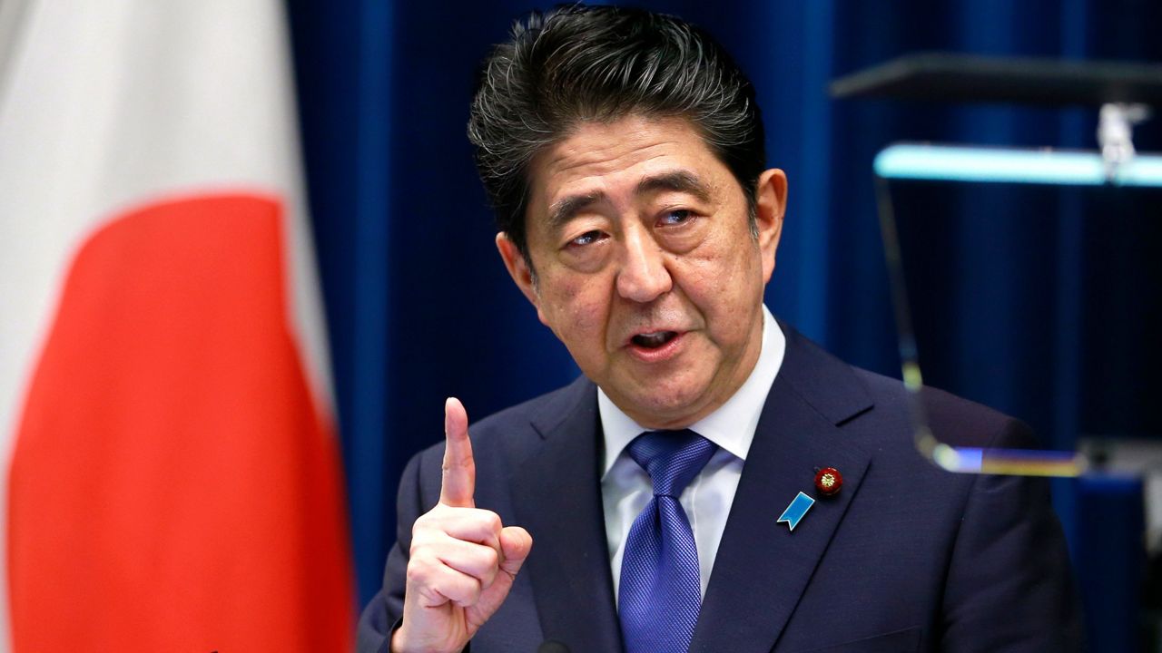 Japanese Prime Minister Shinzo Abe speaks during a press conference on Sept. 25, 2017. (AP Photo/Eugene Hoshiko, File)