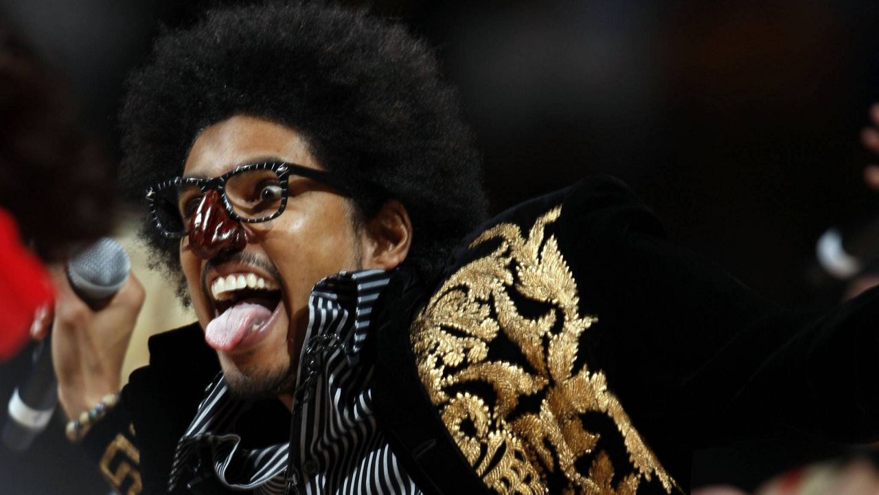 Greg "Shock G" Jacobs, leader for Digital Underground, performs "The Humpty Dance" in 2008. (AP Photo/David Zalubowski, File)