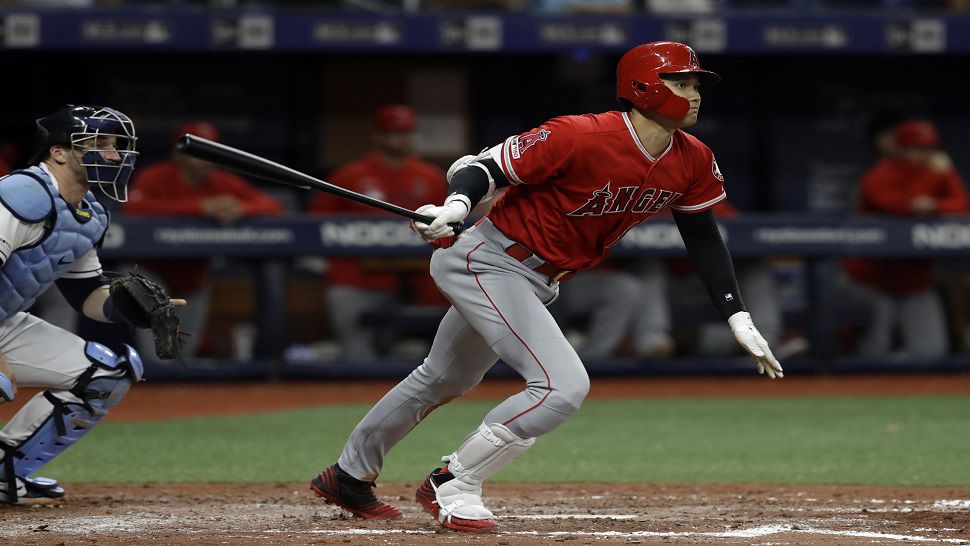 Los Angeles Angels designated hitter Shohei Ohtani hit a triple in the fifth inning of Thursday night's game against the Tampa Bay Rays.