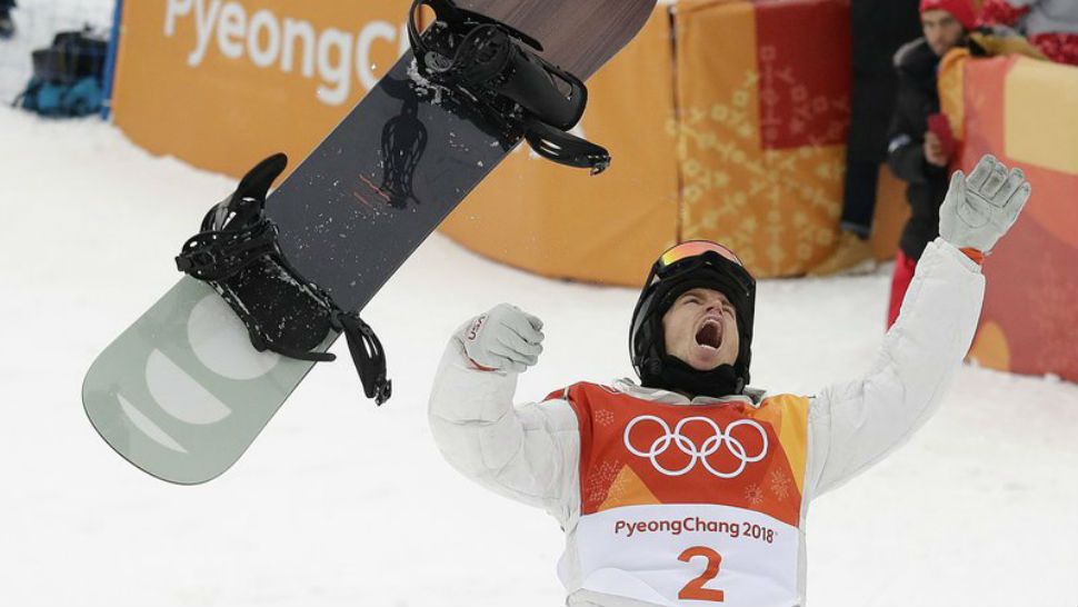 Shaun White celebrates winning gold after his run during the men's halfpipe finals at the 2018 Winter Olympics in Pyeongchang, South Korea. (AP Photo/Gregory Bull)