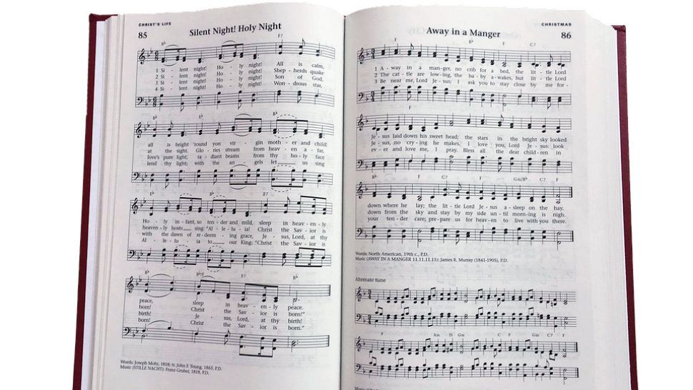 Photo of hymn book (Pixabay)