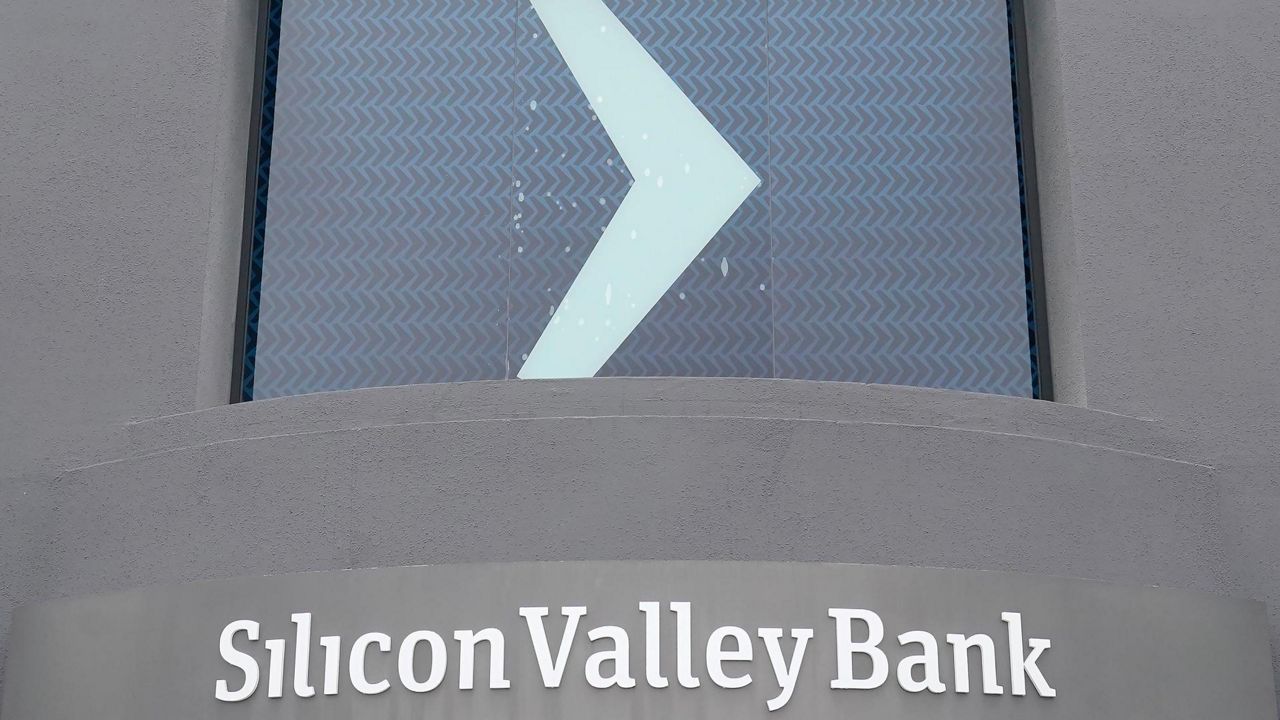 A Silicon Valley Bank sign is shown at the company's headquarters in Santa Clara on Friday, March 10, 2023.