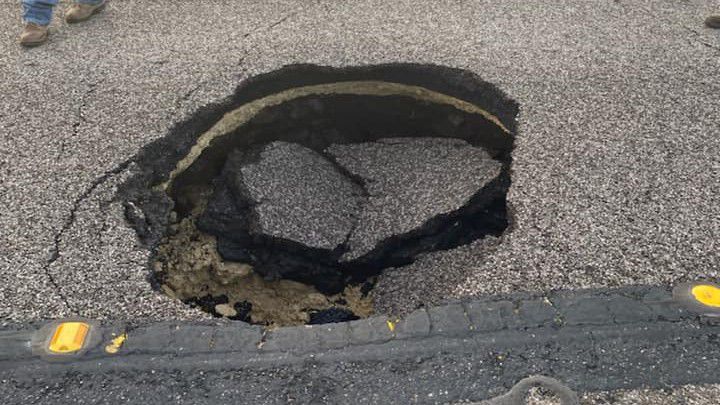 Sinkhole. (Marble Falls Police Department)