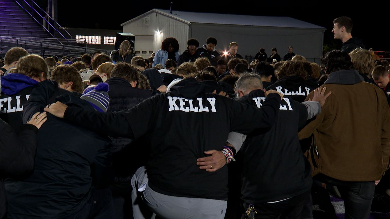 Hundreds of people gathering in the middle of Avon High School's football field to pray for Jeremiah Kelly. 