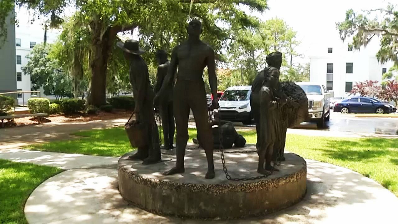 The slavery memorial, called 