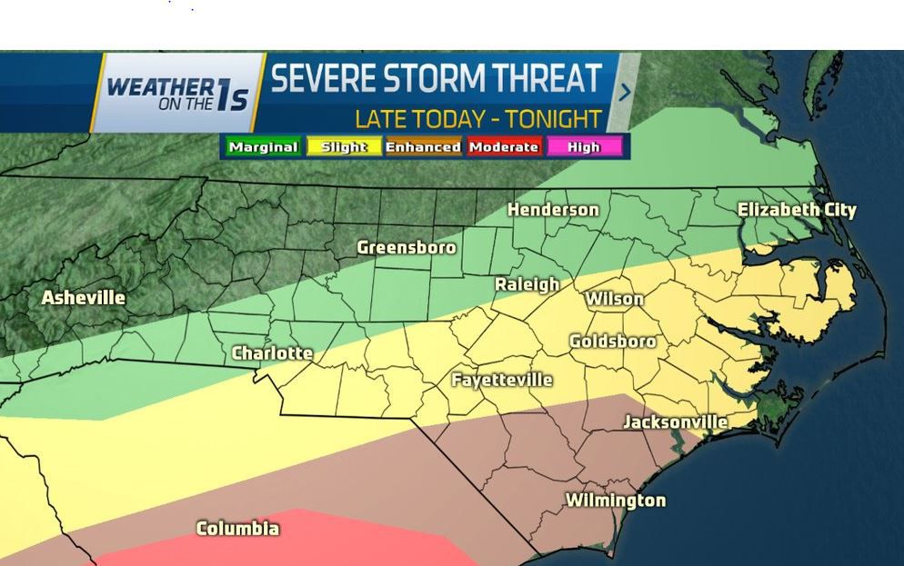 Severe Storms Possible Across North Carolina